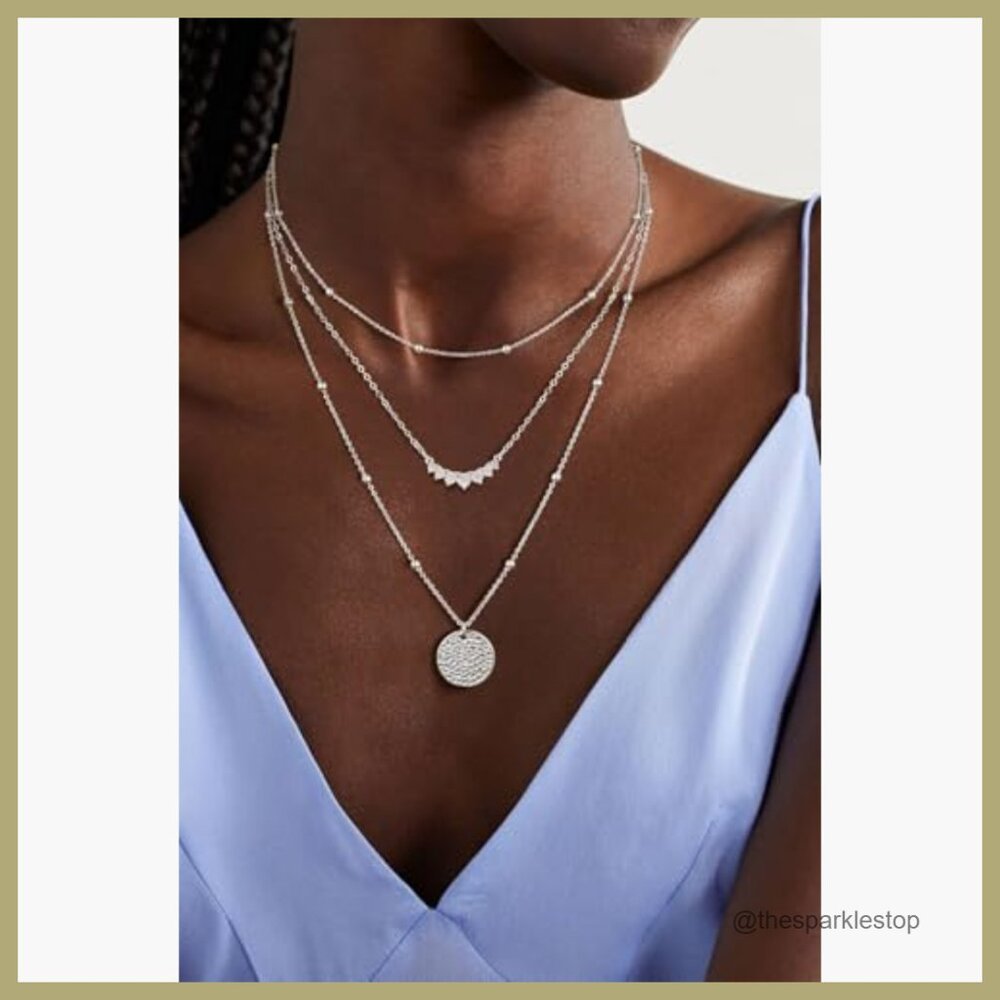 Gold Plated Layered Necklaces Set, Stackable Chok… - image 3